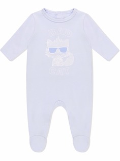 Karl Lagerfeld Kids комбинезон для новорожденного с принтом Bad Cat
