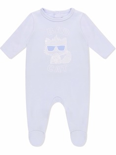 Karl Lagerfeld Kids комбинезон для новорожденного с принтом Bad Cat