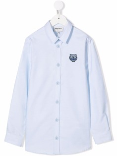 Kenzo Kids рубашка оксфорд с вышитым логотипом