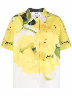 MSGM рубашка с цветочным принтом