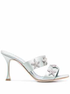 Manolo Blahnik декорированные босоножки Ostria 90