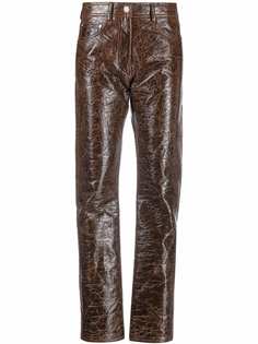 MSGM узкие брюки из искусственной кожи