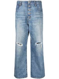 Junya Watanabe джинсы широкого кроя с эффектом потертости