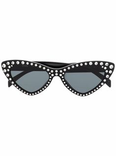 Moschino Eyewear солнцезащитные очки в оправе кошачий глаз с кристаллами