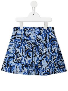 Kenzo Kids плиссированная юбка мини с камуфляжным принтом