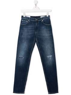 DONDUP KIDS узкие джинсы с эффектом потертости