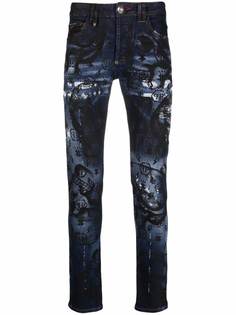 Philipp Plein джинсы прямого кроя с монограммой