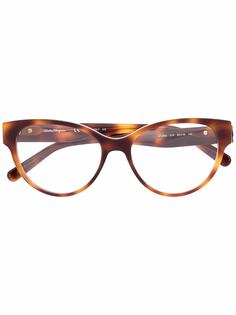 Salvatore Ferragamo Eyewear очки в круглой оправе с логотипом