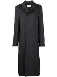 Maison Margiela однобортное пальто с контрастной вставкой