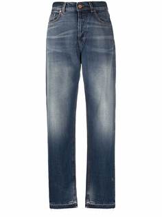Pt01 джинсы с завышенной талией и эффектом потертости