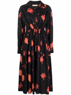 Marni платье-рубашка с абстрактным принтом