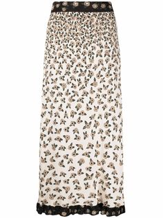 Paco Rabanne юбка миди с цветочным принтом
