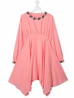 LANVIN Enfant платье асимметричного кроя с кристаллами