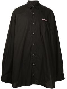 Raf Simons рубашка с вышитым логотипом