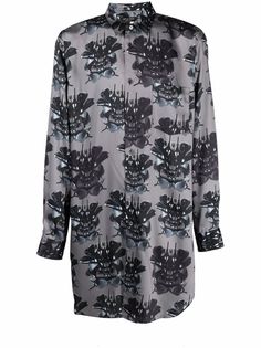 Junya Watanabe рубашка с длинными рукавами и абстрактным принтом
