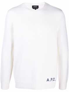 A.P.C. шерстяной джемпер с логотипом