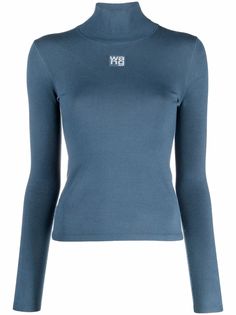 Alexander Wang топ с нашивкой-логотипом и высоким воротником Alexanderwang.T