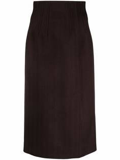 Alexander McQueen юбка с завышенной талией и разрезом