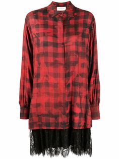 ERMANNO FIRENZE платье-рубашка с кружевными вставками