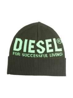 Diesel Kids шапка бини вязки интарсия с логотипом