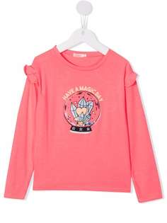 Billieblush футболка с оборками и графичным принтом