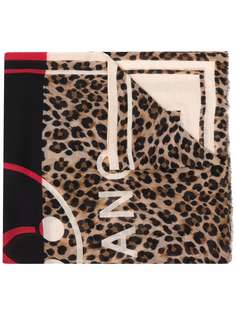 Moschino платок с леопардовым принтом и логотипом