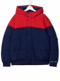 Emporio Armani Kids пуховик в стиле колор-блок