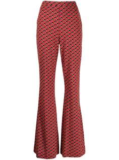 DVF Diane von Furstenberg расклешенные брюки с абстрактным узором