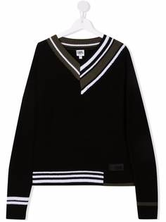 Karl Lagerfeld Kids джемпер в полоску с нашивкой-логотипом