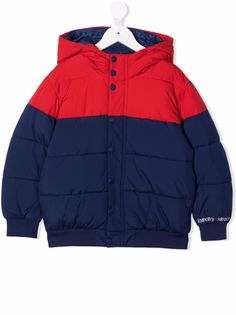 Emporio Armani Kids пуховик в стиле колор-блок