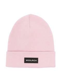 Woolrich Kids шапка бини с нашивкой-логотипом