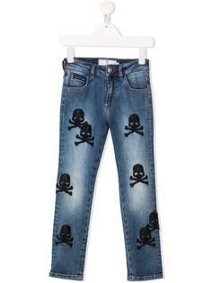 Philipp Plein Junior прямые джинсы с вышивкой