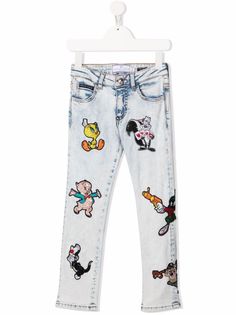 Philipp Plein Junior джинсы с вышивкой Looney Tunes