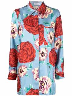 Salvatore Ferragamo шелковая блузка с цветочным принтом