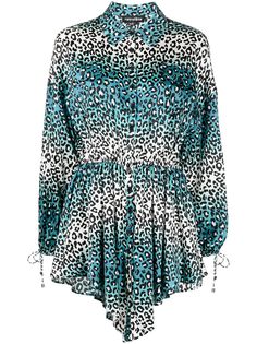 Retrofete шелковое платье Olive с леопардовым принтом