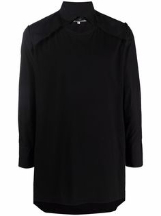 Yohji Yamamoto рубашка оверсайз со вставками