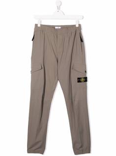 Stone Island Junior брюки карго с нашивкой-логотипом