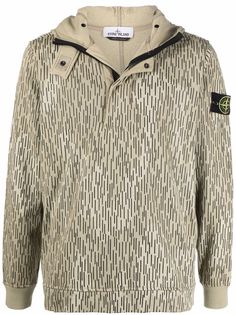 Stone Island худи Rain Camo с воротником на молнии