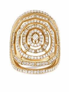 David Yurman кольцо Stax из желтого золота с бриллиантами