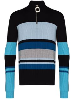 JW Anderson полосатый джемпер с воротником на молнии