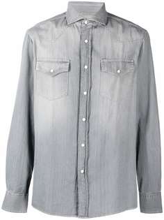 Brunello Cucinelli джинсовая рубашка с эффектом потертости