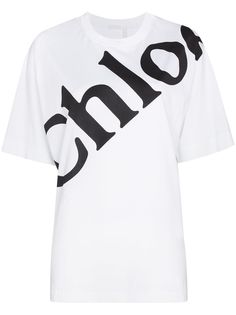 Chloé футболка оверсайз с логотипом Chloe