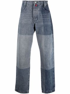 032c прямые джинсы в стиле колор-блок