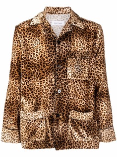 Ernest W. Baker бархатная рубашка с леопардовым принтом
