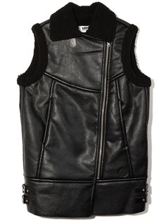 MM6 Maison Margiela Kids жилет на молнии с оторочкой из овчины