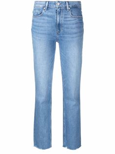 PAIGE прямые джинсы с необработанным краем