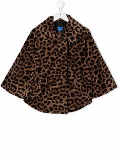 Fay Kids пальто с леопардовым принтом