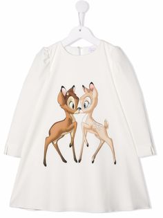 Monnalisa платье с длинными рукавами и принтом Bambi