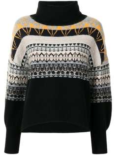 N.Peal джемпер вязки интарсия с высоким воротником