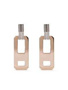 AS29 серьги-подвески DNA из белого и розового золота с бриллиантами